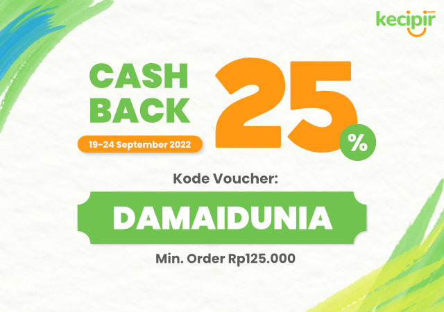 Kupon DAMAIDUNIA cashback 25%