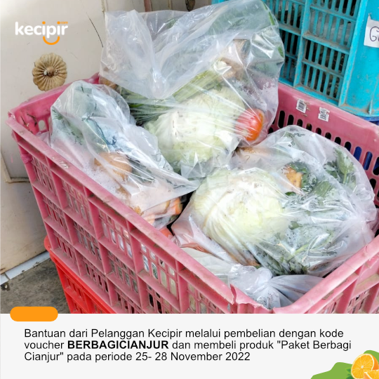 Pengiriman sayur dari Para Pelanggan Kecipir melalui Pembelian Paket Berbagi Kecipir di Dapur umum Bambang Dairy Farm pada tanggal 29 November 2022