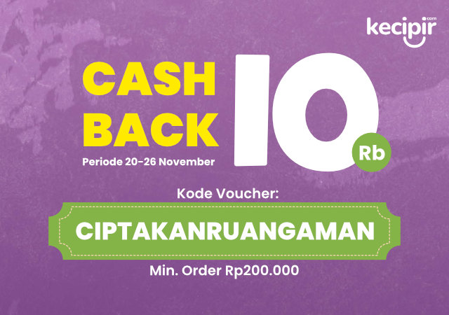 Dapatkan Cashback 10ribu dengan kode voucher CIPTAKANRUANGAMAN